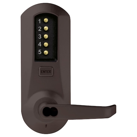 Dormakaba Cylindrical Combination Lever Lock, 2-3/4-in Backset, 1/2-in Throw Latch, Corbin Russwin 6-Pin LFIC 5021CWL-744-41